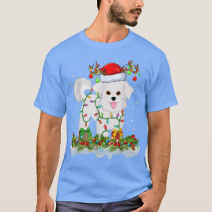 Camiseta Combinação de Papais noeis de Iluminação Xmas Bich