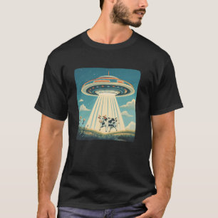 Camiseta Combinação engraçada de OVNI e Vaca para Humor Gal