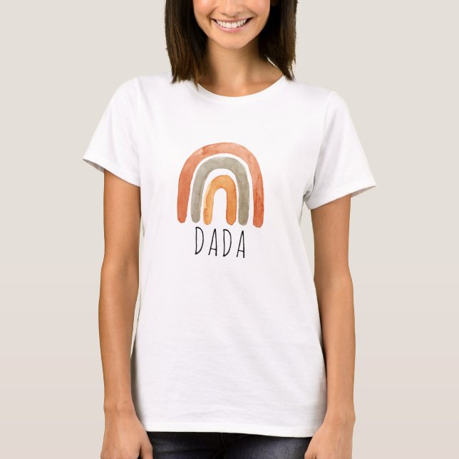 Camiseta Combinação Familiar Dada Boho Rainbow (Frente)
