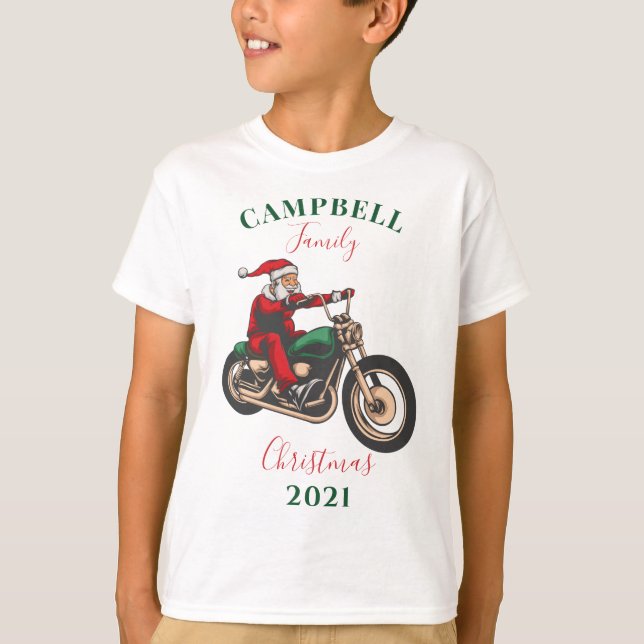 Camiseta Combinação Personalizada da Família de Motociclist (Frente)