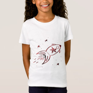 Camiseta Combinado preto vermelho de Rocketship da estrela