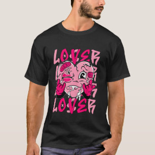 Camiseta Combinando Coração Pink Drip Amante Perde