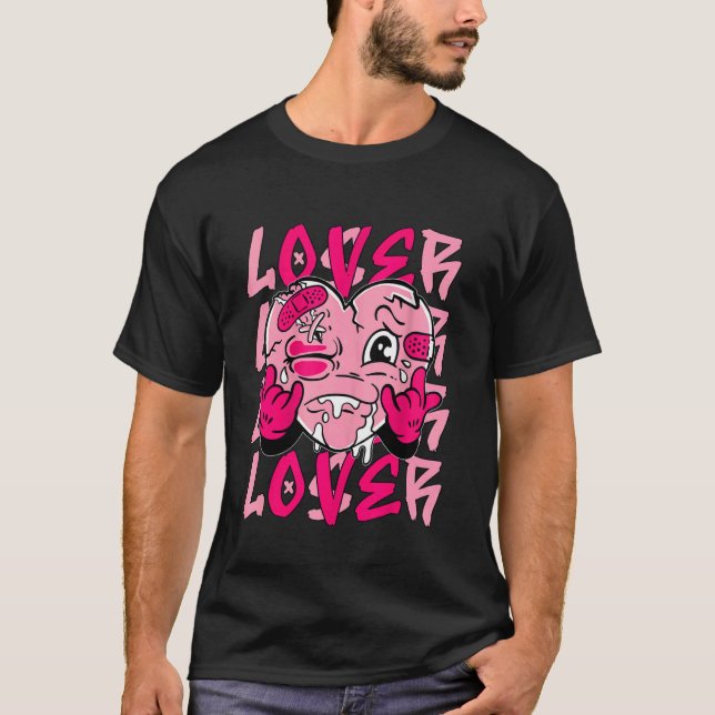 Camiseta Combinando Coração Pink Drip Amante Perde (Frente)