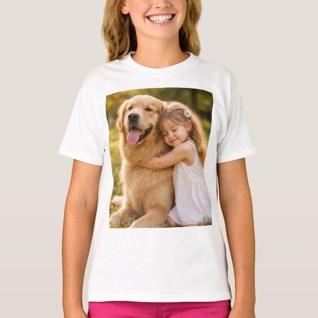 Camiseta Combinando de Bebê Fofo e Cachorro (Frente)
