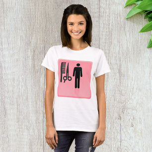 Camiseta Combo e tesoura do corte de ícones do Compro da ba