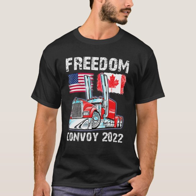 Camiseta Comboio 2022, Canadá e Amrica Freedom Trucker Chee (Frente)