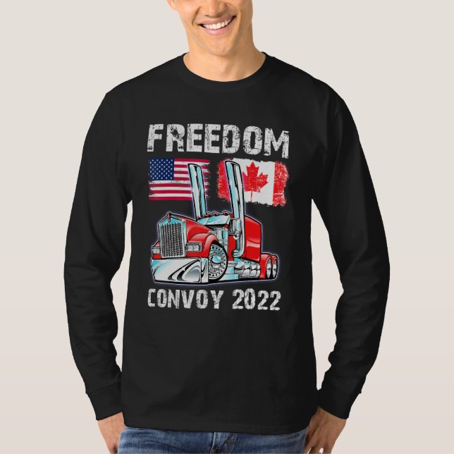 Camiseta Comboio 2022, Canadá e Amrica Freedom Trucker Chee (Frente)