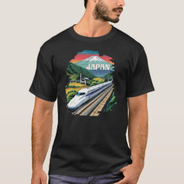 Camiseta Comboio a bala japonês e Monte Fuji