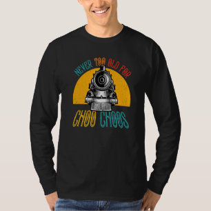 Camiseta Comboio Adulto Nunca Muito Velho Para Choo Retro L