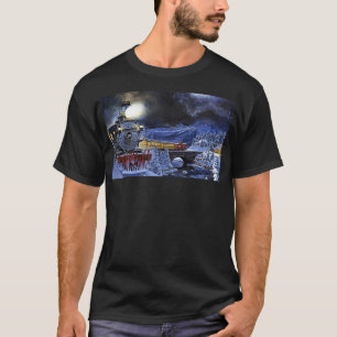 Camiseta Comboio Através Da Cidade Da Montanha De inverno