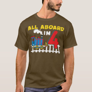 Camiseta Comboio Com Mais De 4 Anos 4 Anos Aniversário Todo