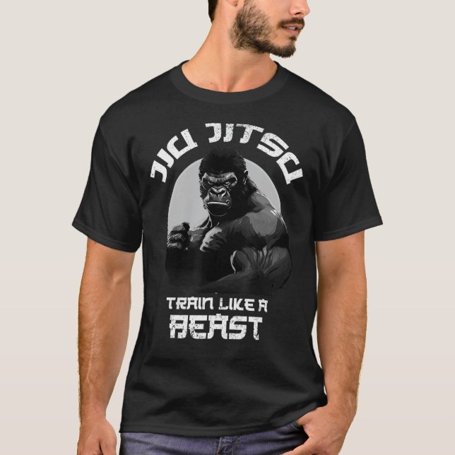 Camiseta Comboio como uma besta Jiu Jitsu, BJJ Grappling MM (Frente)