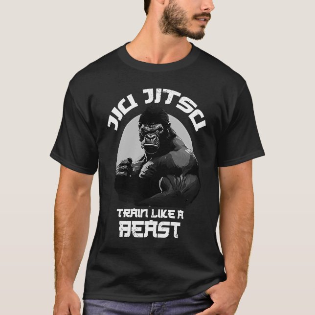 Camiseta Comboio como uma besta Jiu Jitsu BJJ Grappling MMA (Frente)