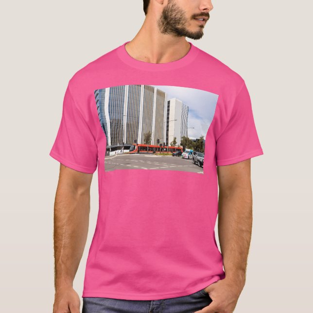 Camiseta Comboio Da Canberra Light Rail No Centro Da Cidade (Frente)