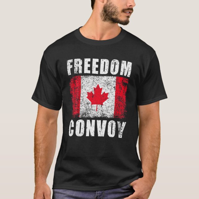Camiseta Comboio da Liberdade 2022 Caminhoneiro Canadiano S (Frente)