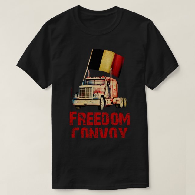 Camiseta Comboio da liberdade na Bélgica (Frente do Design)