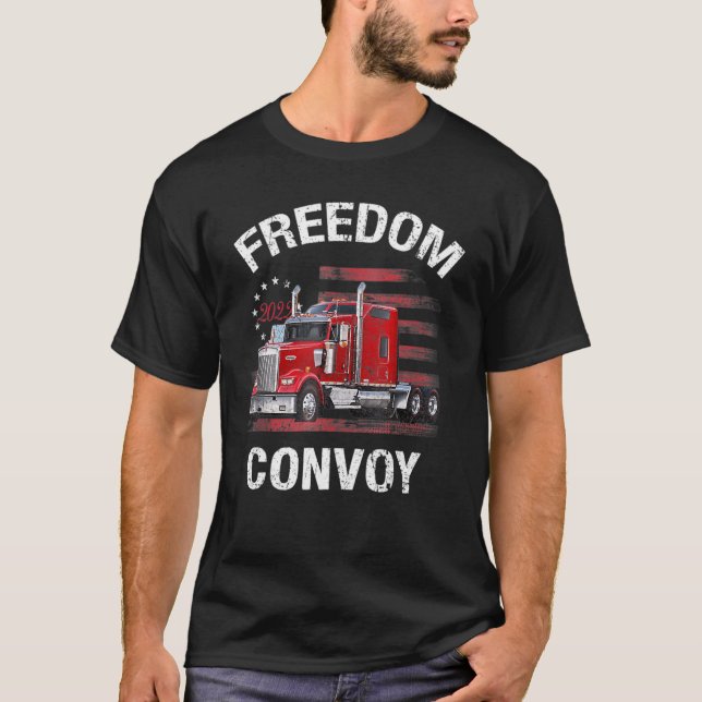 Camiseta Comboio Da Liberdade Para Os Caminhoneiros Da Dc 2 (Frente)