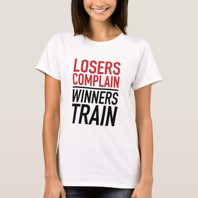 Camiseta Comboio de vencedores de queixas de fracassados (Frente)