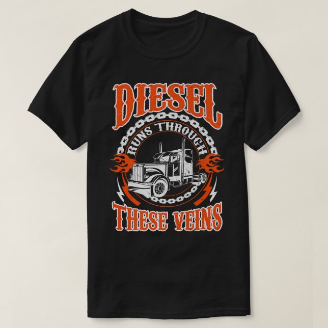 Camiseta Comboio Diesel - Motorista de veículos pesados de  (Frente do Design)