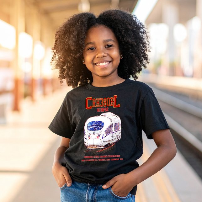 Camiseta Comboio elétrico de alta velocidade CRH380BL China (High-Speed CRH380BL China Railway Electric Train. Girl Basic T-Shirt)