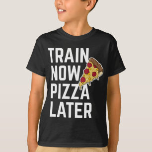 Camiseta Comboio Engraçado Agora Pizza Mais Tarde Oferta de
