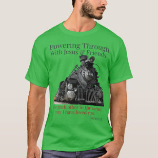 Camiseta Comboio Ferroviário Em Movimento Com Jesus John 15