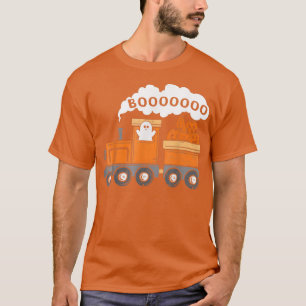 Camiseta Comboio Halloween Boo Engraçado Fantasma Pumpkin T