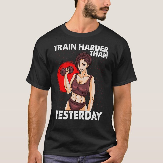 Camiseta Comboio Mais Duro Que Ontem O Gym De Motivação (Frente)