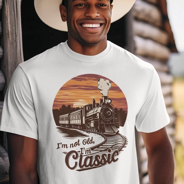 Camiseta Comboio na moda não sou velho, sou clássico (Criador carregado)