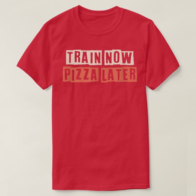 Camiseta Comboio Retro Agora Pizza Mais Tarde Engraçada Vid (Frente do Design)