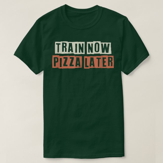 Camiseta Comboio Retro Engraçado Colorido Agora Pizza Mais  (Frente do Design)