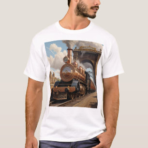 Camiseta Comboio Steampunk Saindo de Londres