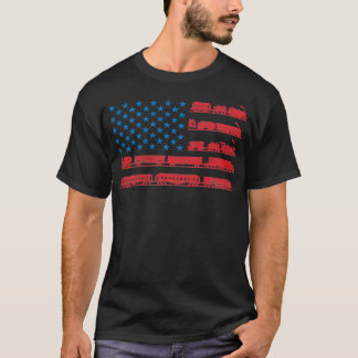Camiseta Comboios-modelo do comboio-reboque Bandeira dos Es