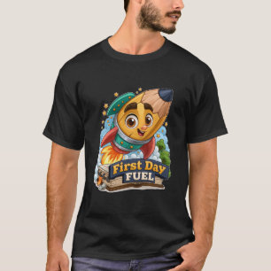 Camiseta Combustível para o Primeiro Dia Lápis Fofo Foguete