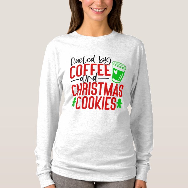 Camiseta Combustível por Café e Biscoito de Natal (Frente)