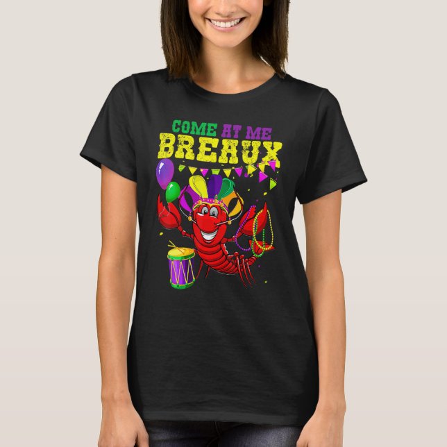 Camiseta Come At Me Breaux Crawfish US Flag Mardi Gras Carn (Frente)