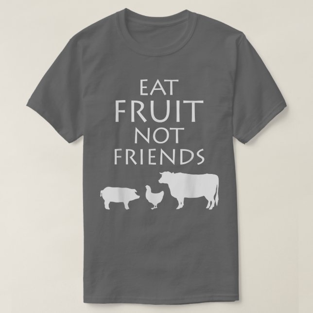 Camiseta Come Fruta Não Amigos Vegetarianos Vegan Saudáveis (Frente do Design)