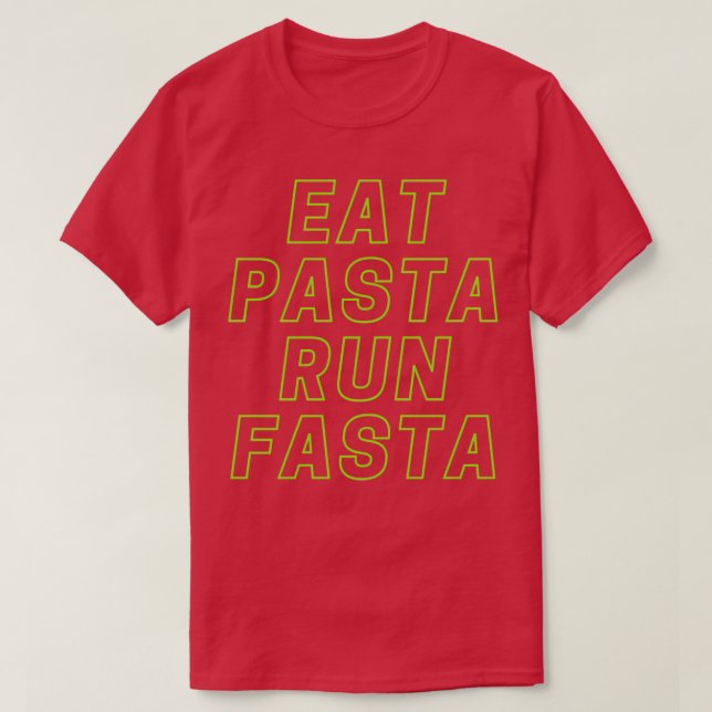Camiseta Come Pasta Run Fasta Neon Green (Frente do Design)