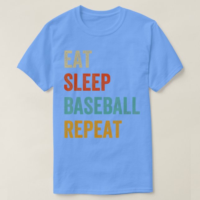 Camiseta Come Sleep Baseball Repete O Jogador Esportivo Eng (Frente do Design)