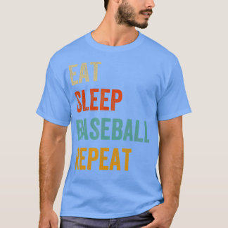 Camiseta Come Sleep Baseball Repete O Jogador Esportivo Eng