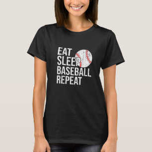Camiseta Come Sleep Baseball Repete Para Homens Mulheres Pa