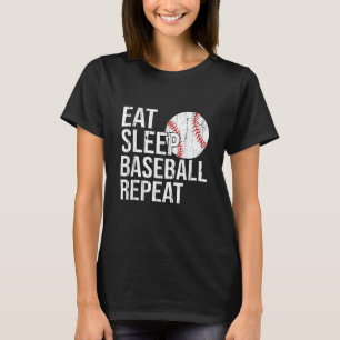 Camiseta Come Sleep Baseball Repete Para Homens Mulheres Pa