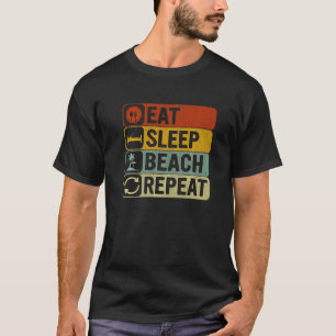 Camiseta Come Sleep Beach Repeat Retro 60s 70s Legal Beach