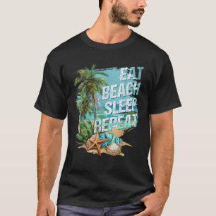 Camiseta Come Sleep Beach Repete Férias Tropicais De Verão
