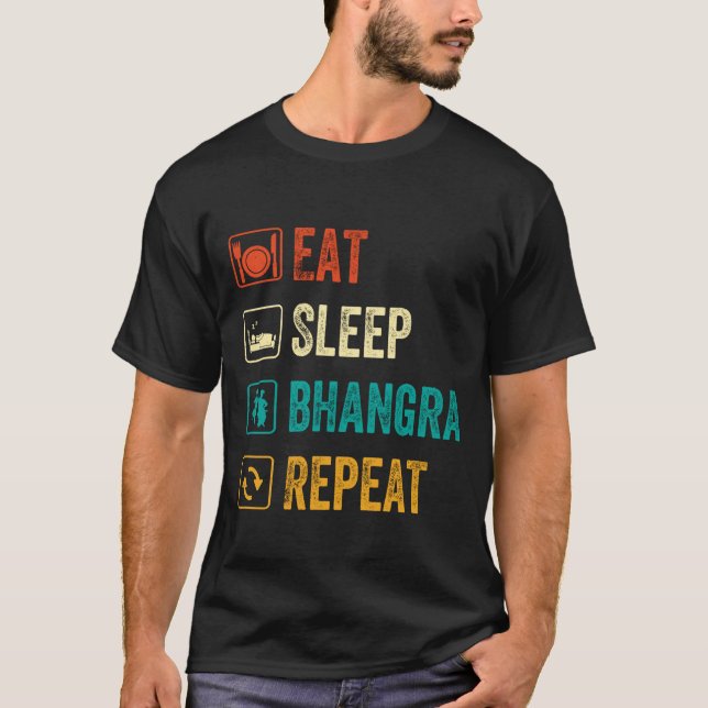 Camiseta Come Sleep Bhangra Repete Funny Dancing Punjabi (Frente)
