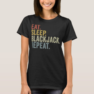 Camiseta Come Sleep Blackjack Repete Engraçado Casino