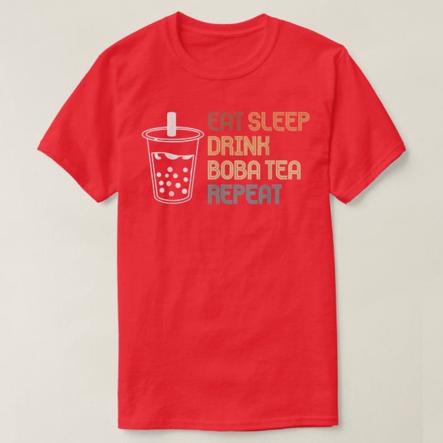 Camiseta Come Sleep Boba Tea Repeat Bubble Tea 875 (Frente do Design)