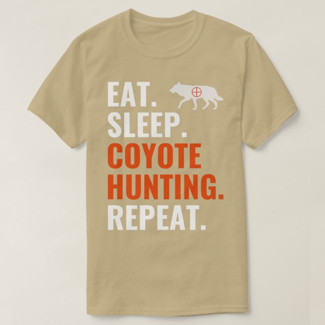 Camiseta Come Sleep Caça Coyote Repete Caça Funny Yote (Frente do Design)