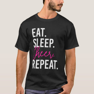 Camiseta Come Sleep Cheer Repete Engraçado Cheerhead