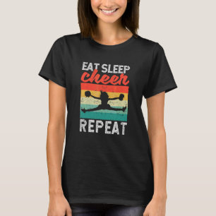 Camiseta Come Sleep Cheer Repete Prática Cheerhead Cheer